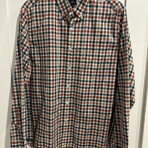 J. Crew Red and Blue Casual Button Down Shirt